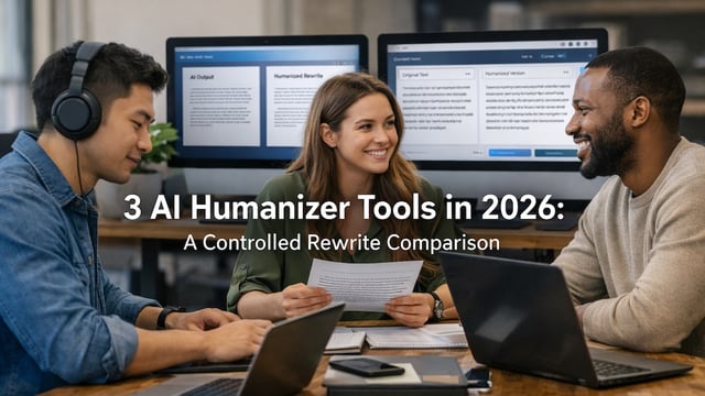 3 AI Humanizer Tools in 2026: A Controlled Rewrite Comparison